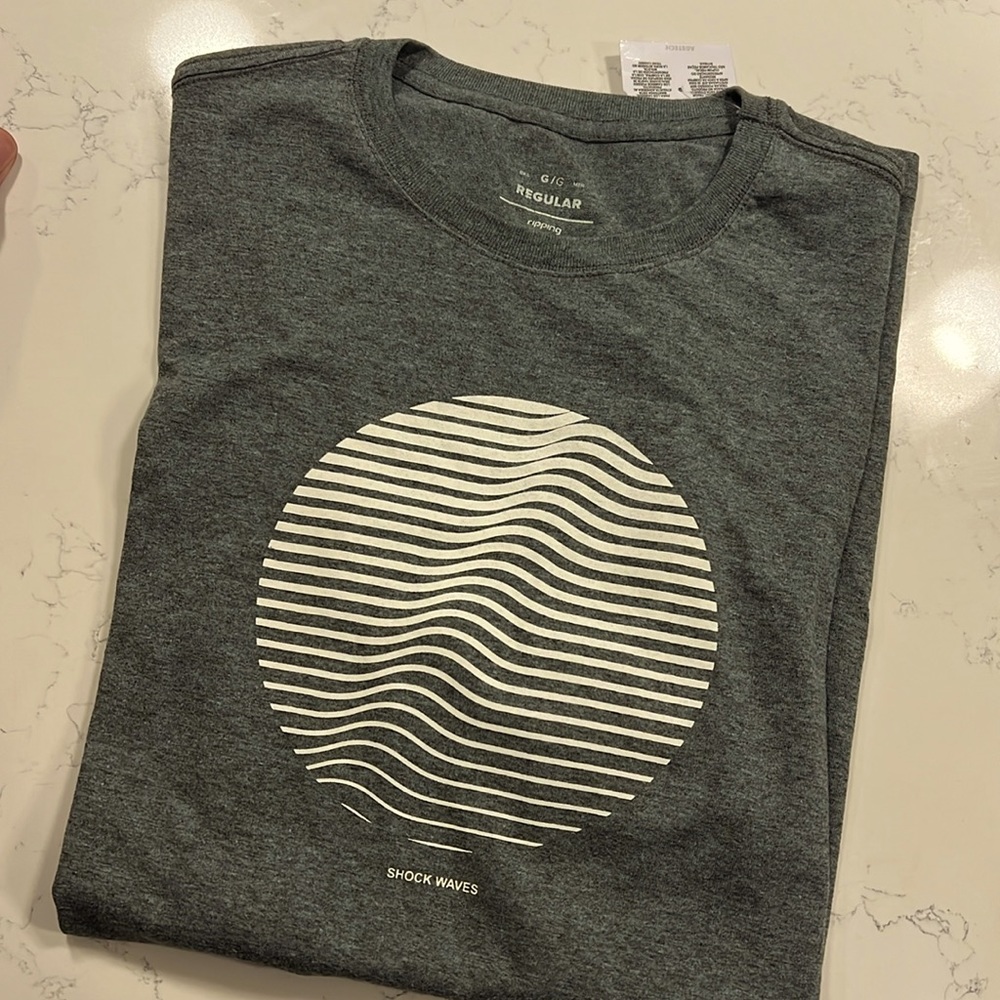 Gray T-shirt pure cotton, large